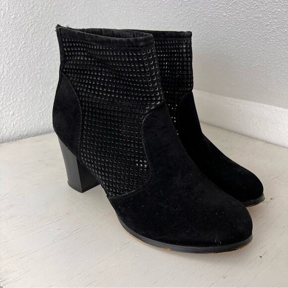 Shiekh black faux suede block heel fashion bootie size 10 - Picture 2 of 9